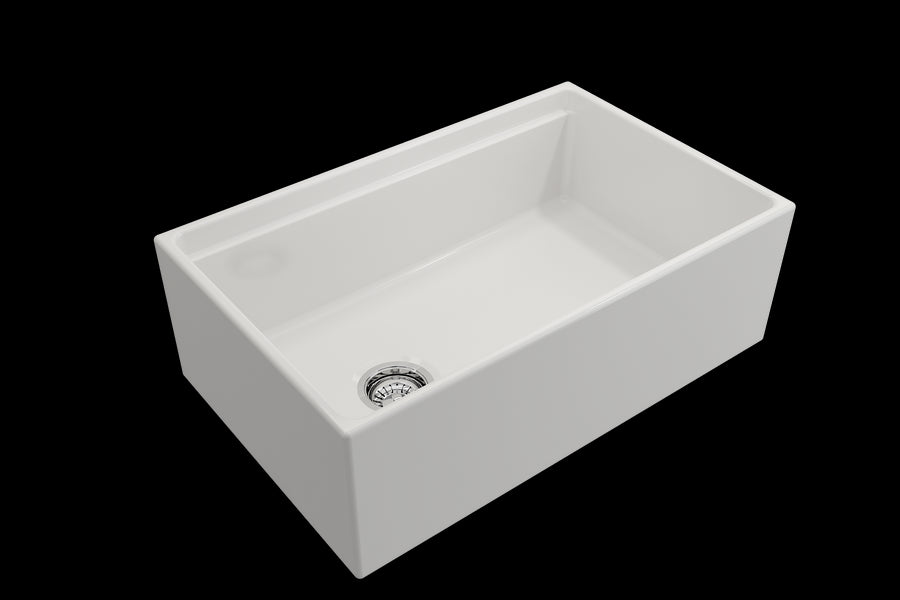 Contempo Step-Rim 30' x 19' x 10' Single-Basin Farmhouse Apron Front Kitchen Sink in White