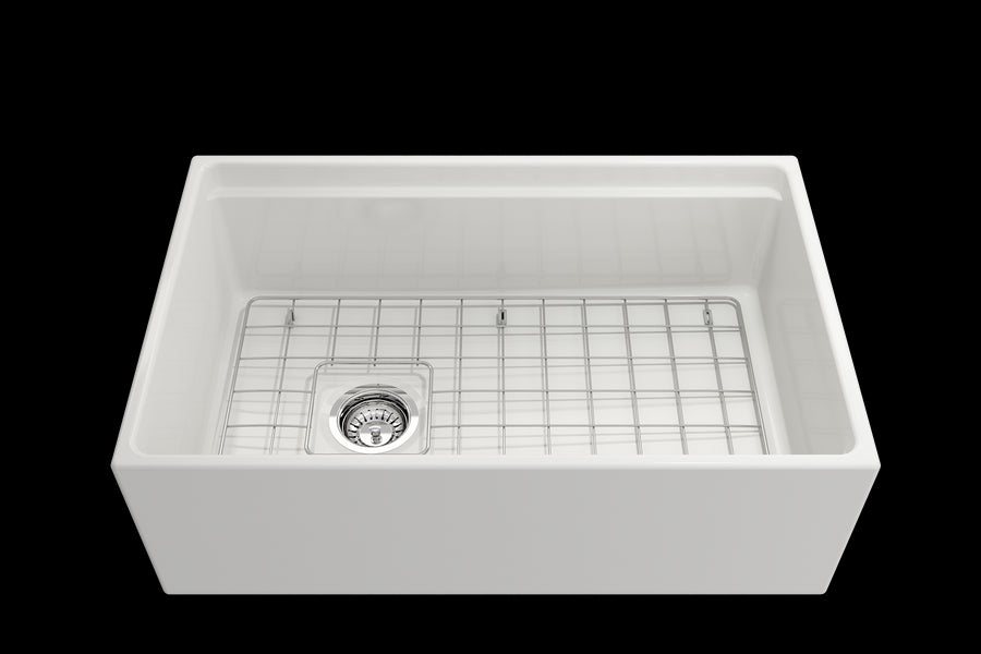 Contempo Step-Rim 30' x 19' x 10' Single-Basin Farmhouse Apron Front Kitchen Sink in White