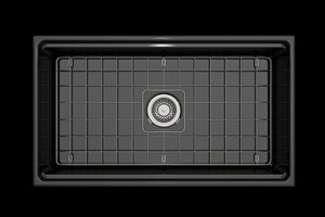 Contempo Step-Rim 33' x 19' x 10' Single-Basin Farmhouse Apron Front Kitchen Sink in Black