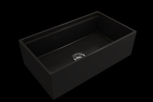 Contempo Step-Rim 33' x 19' x 10' Single-Basin Farmhouse Apron Front Kitchen Sink in Matte Black