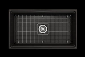 Contempo Step-Rim 33' x 19' x 10' Single-Basin Farmhouse Apron Front Kitchen Sink in Matte Black