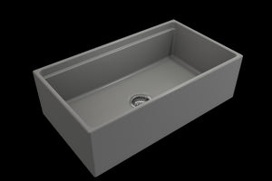 Contempo Step-Rim 33' x 19' x 10' Single-Basin Farmhouse Apron Front Kitchen Sink in Matte Gray