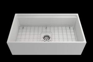Contempo Step-Rim 33' x 19' x 10' Single-Basin Farmhouse Apron Front Kitchen Sink in Matte White