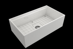 Contempo Step-Rim 33' x 19' x 10' Single-Basin Farmhouse Apron Front Kitchen Sink in White