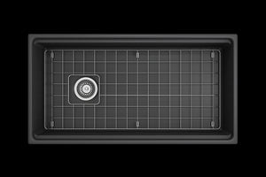 Contempo Step-Rim 36' x 19' x 10' Single-Basin Farmhouse Apron Front Kitchen Sink in Matte Dark Gray