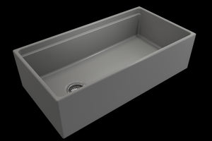 Contempo Step-Rim 36' x 19' x 10' Single-Basin Farmhouse Apron Front Kitchen Sink in Matte Gray