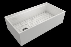 Contempo Step-Rim 36' x 19' x 10' Single-Basin Farmhouse Apron Front Kitchen Sink in White