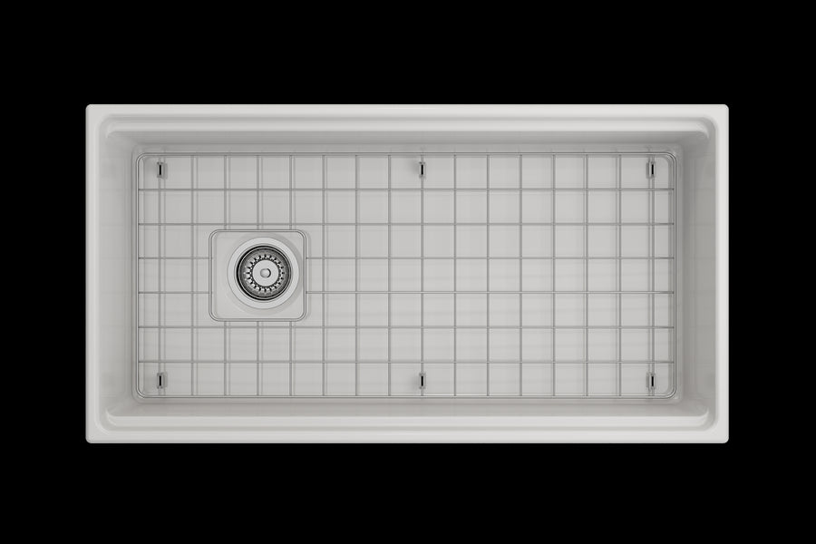 Contempo Step-Rim 36' x 19' x 10' Single-Basin Farmhouse Apron Front Kitchen Sink in White