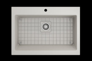 Nuova 34' x 24' x 10' Single-Basin Farmhouse Apron Front Kitchen Sink in Biscuit