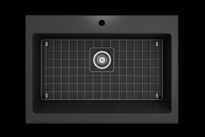 Nuova 34' x 24' x 10' Single-Basin Farmhouse Apron Front Kitchen Sink in Matte Dark Gray