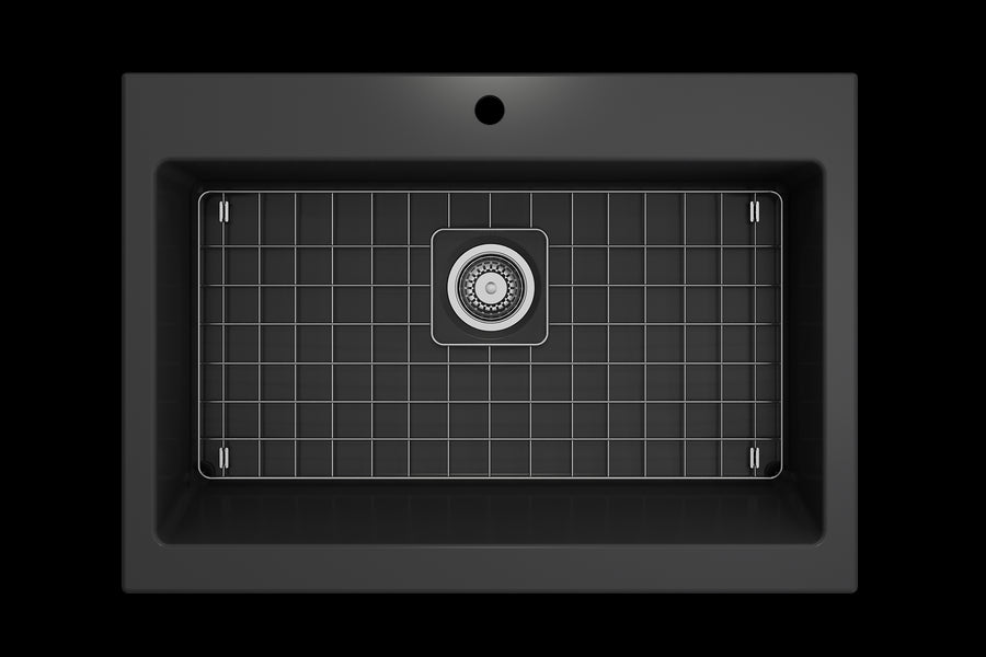 Nuova 34' x 24' x 10' Single-Basin Farmhouse Apron Front Kitchen Sink in Matte Dark Gray