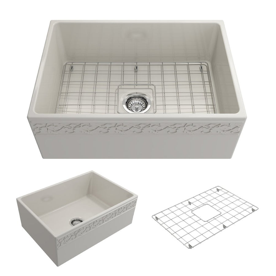Vigneto 27' x 19' x 10' Single-Basin Farmhouse Apron Front Kitchen Sink in Biscuit