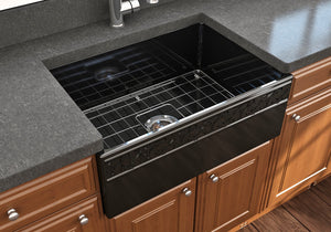 Vigneto 27' x 19' x 10' Single-Basin Farmhouse Apron Front Kitchen Sink in Black