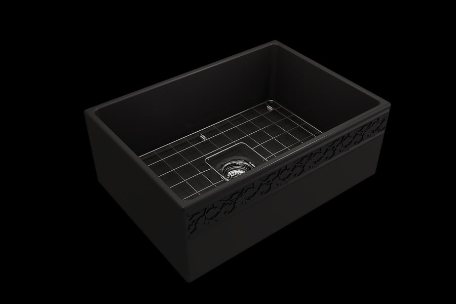 Vigneto 27' x 19' x 10' Single-Basin Farmhouse Apron Front Kitchen Sink in Matte Black