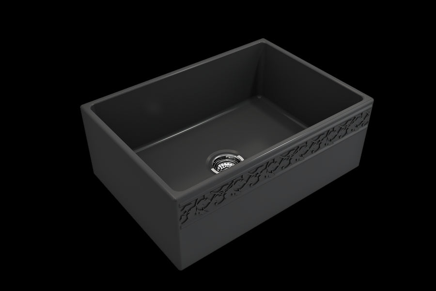 Vigneto 27' x 19' x 10' Single-Basin Farmhouse Apron Front Kitchen Sink in Matte Dark Gray