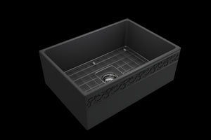 Vigneto 27' x 19' x 10' Single-Basin Farmhouse Apron Front Kitchen Sink in Matte Dark Gray