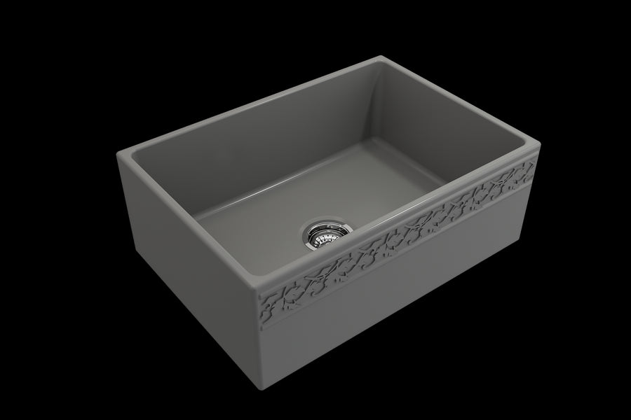 Vigneto 27' x 19' x 10' Single-Basin Farmhouse Apron Front Kitchen Sink in Matte Gray
