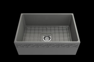 Vigneto 27' x 19' x 10' Single-Basin Farmhouse Apron Front Kitchen Sink in Matte Gray