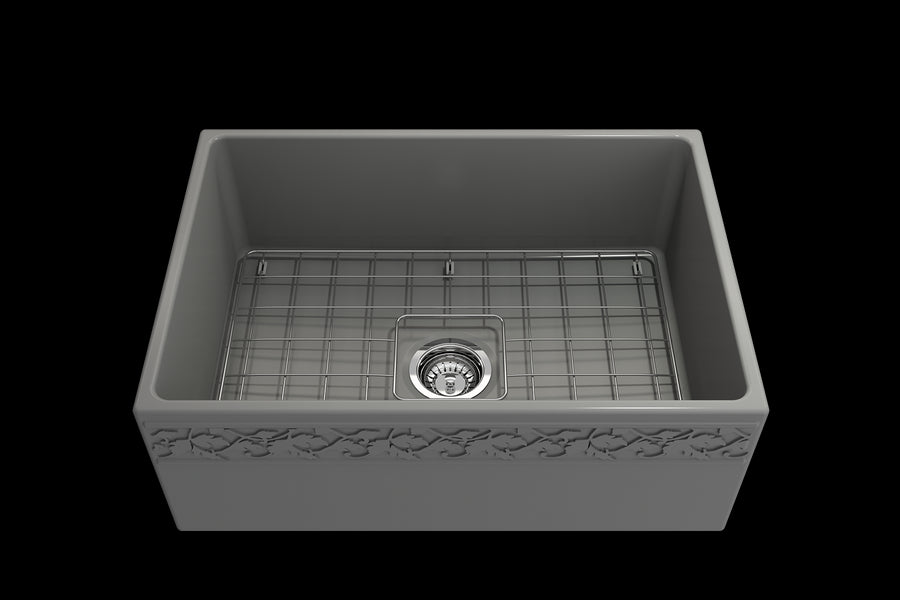 Vigneto 27' x 19' x 10' Single-Basin Farmhouse Apron Front Kitchen Sink in Matte Gray