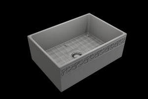 Vigneto 27' x 19' x 10' Single-Basin Farmhouse Apron Front Kitchen Sink in Matte Gray