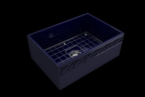 Vigneto 27' x 19' x 10' Single-Basin Farmhouse Apron Front Kitchen Sink in Sapphire Blue