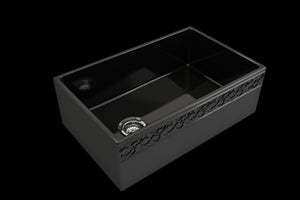 Vigneto 30' x 19' x 10' Single-Basin Farmhouse Apron Front Kitchen Sink in Black