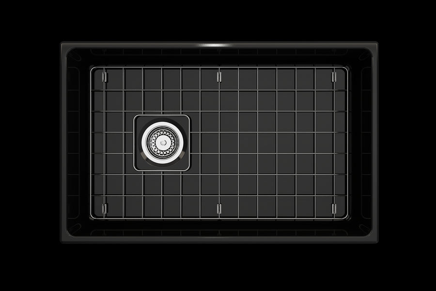 Vigneto 30' x 19' x 10' Single-Basin Farmhouse Apron Front Kitchen Sink in Black