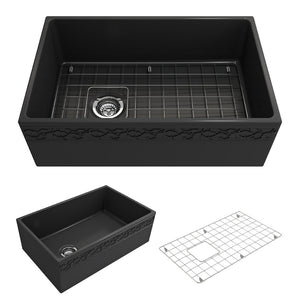 Vigneto 30' x 19' x 10' Single-Basin Farmhouse Apron Front Kitchen Sink in Matte Dark Gray