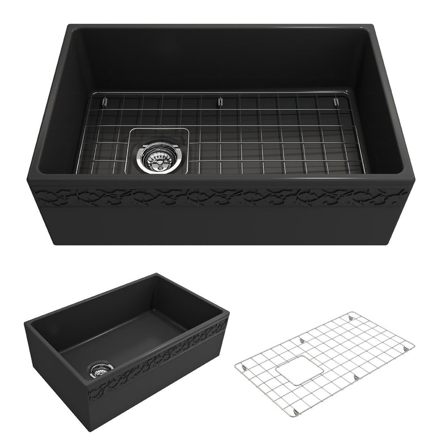 Vigneto 30' x 19' x 10' Single-Basin Farmhouse Apron Front Kitchen Sink in Matte Dark Gray