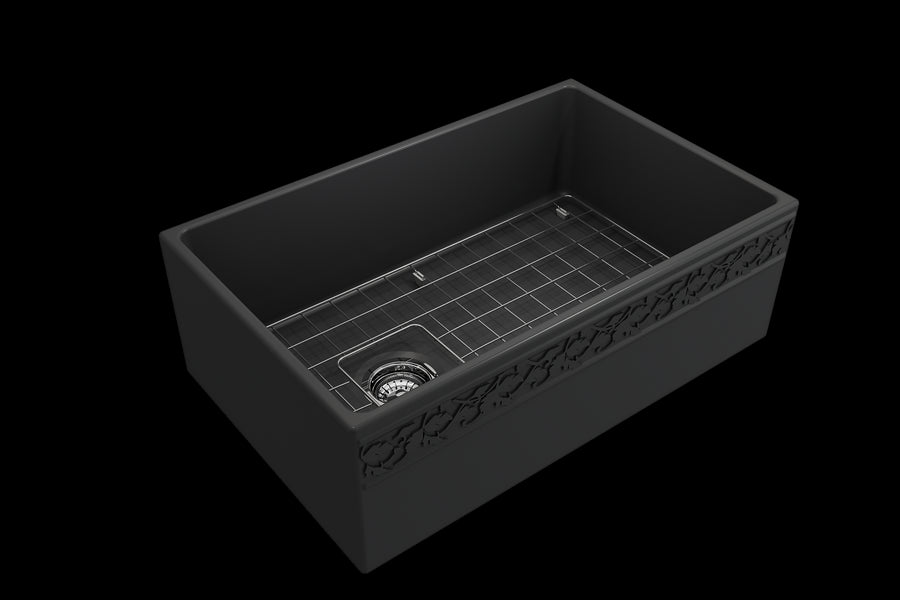 Vigneto 30' x 19' x 10' Single-Basin Farmhouse Apron Front Kitchen Sink in Matte Dark Gray