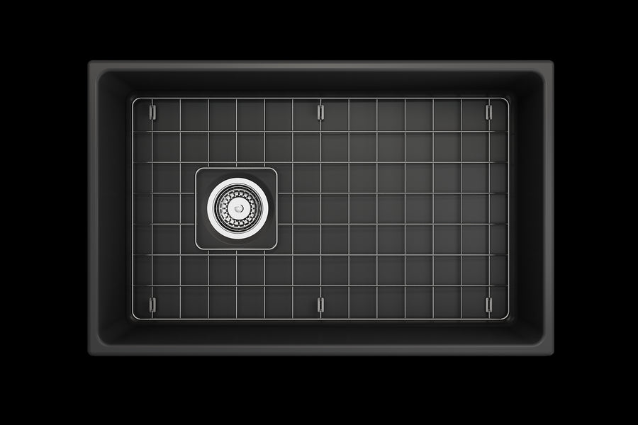 Vigneto 30' x 19' x 10' Single-Basin Farmhouse Apron Front Kitchen Sink in Matte Dark Gray