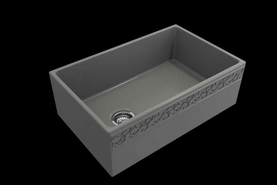 Vigneto 30' x 19' x 10' Single-Basin Farmhouse Apron Front Kitchen Sink in Matte Gray