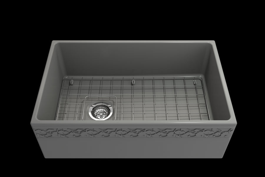 Vigneto 30' x 19' x 10' Single-Basin Farmhouse Apron Front Kitchen Sink in Matte Gray
