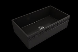 Vigneto 33' x 19' x 10' Single-Basin Farmhouse Apron Front Kitchen Sink in Matte Black