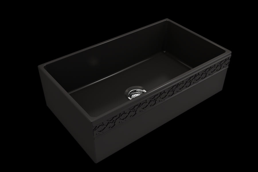 Vigneto 33' x 19' x 10' Single-Basin Farmhouse Apron Front Kitchen Sink in Matte Black