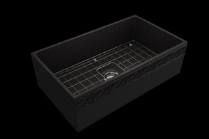 Vigneto 33' x 19' x 10' Single-Basin Farmhouse Apron Front Kitchen Sink in Matte Black