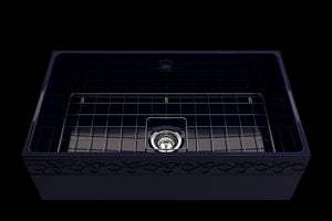 Vigneto 33' x 19' x 10' Single-Basin Farmhouse Apron Front Kitchen Sink in Sapphire Blue