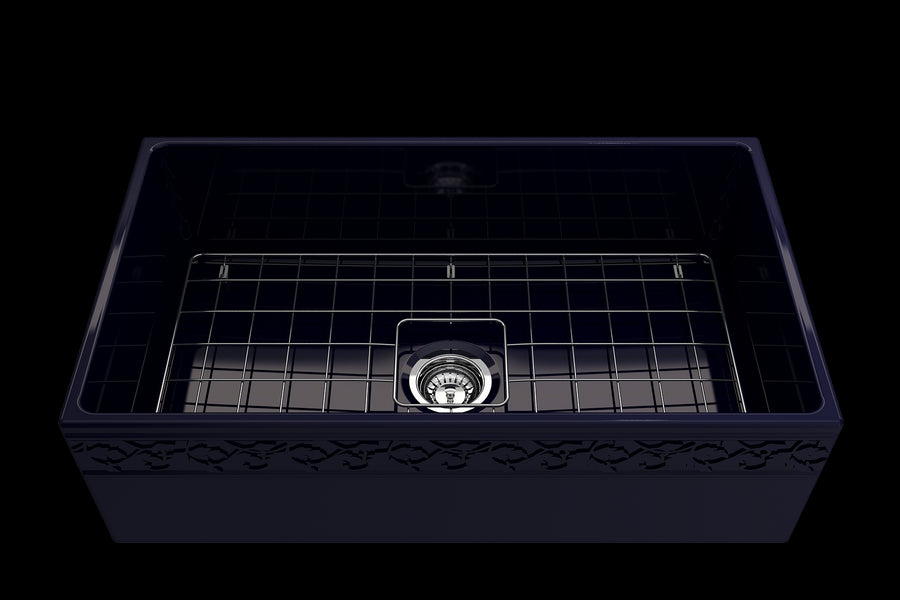 Vigneto 33' x 19' x 10' Single-Basin Farmhouse Apron Front Kitchen Sink in Sapphire Blue
