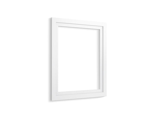 Poplin Marabou Medicine Cabinet Surround in Linen White (37.75" x 30.5" x 2.5")