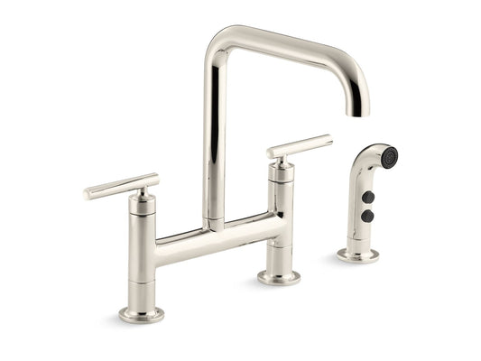 Purist Bridge Kitchen Faucet in Vibrant Polished Nickel