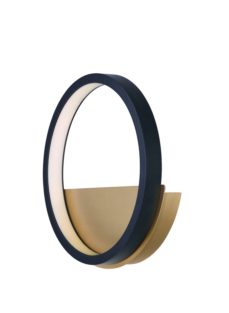 Hoopla 11.75' Single Light Wall Sconce in Black and Gold