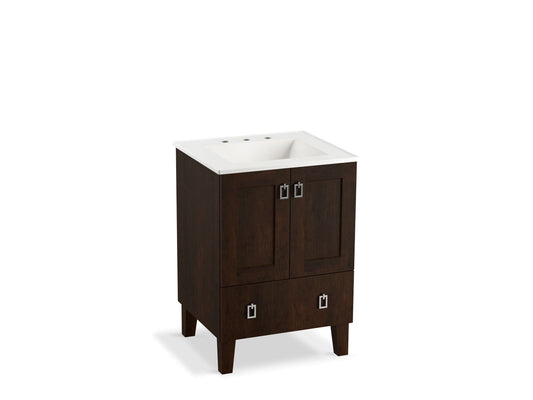 Poplin Claret Suede Freestanding Vanity (25.75" x 24" x 36")