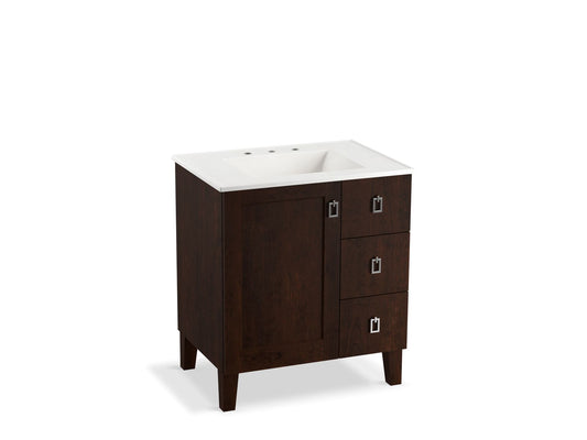 Poplin Claret Suede Freestanding Vanity (31.75" x 24" x 36")
