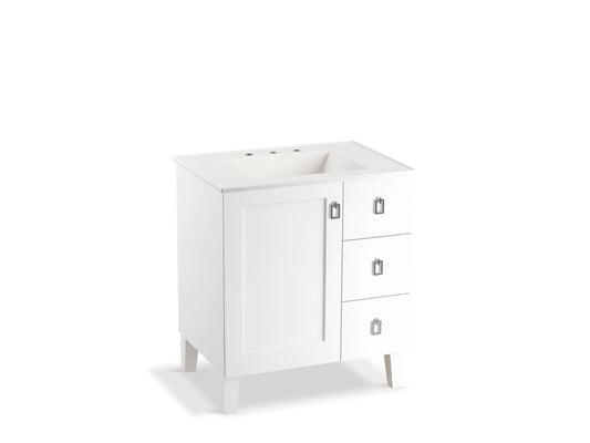 Poplin Linen White Freestanding Vanity (31.75" x 24" x 36")