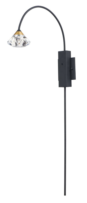 Hope 39.5' Single Light Wall Sconce in Black and Metallic Gold