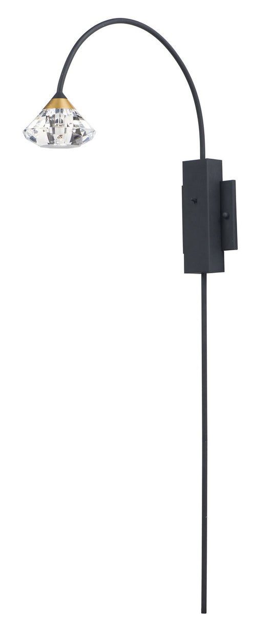 Hope 39.5" Single Light Wall Sconce in Black and Metallic Gold