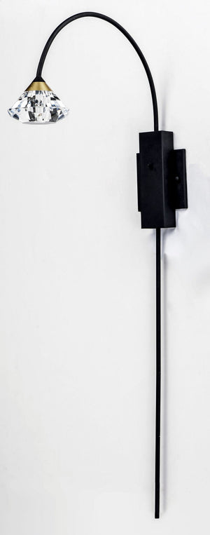 Hope 39.5' Single Light Wall Sconce in Black and Metallic Gold