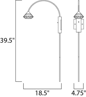 Hope 39.5' Single Light Wall Sconce in Black and Metallic Gold