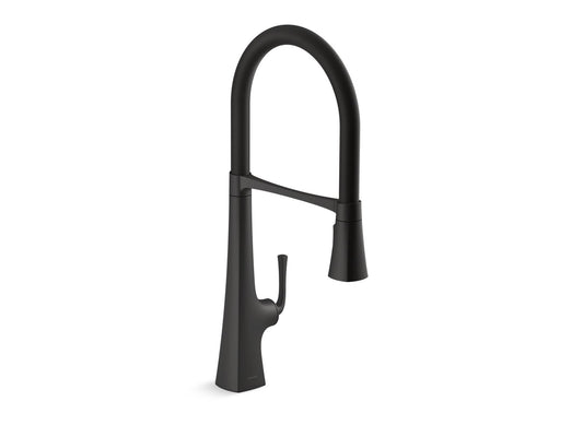Graze 24.31" Pre-Rinse Kitchen Faucet in Matte Black