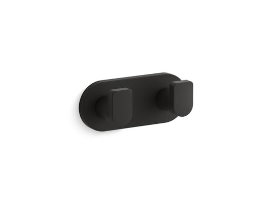 Composed 1.75" Double Robe Hook in Matte Black